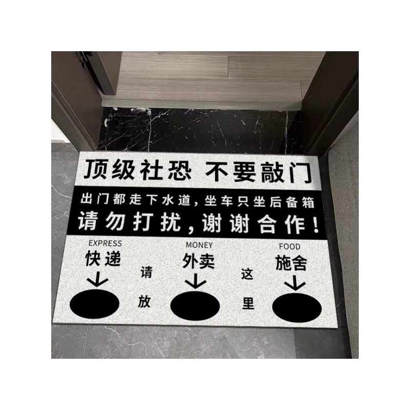 Модный напольный коврик из шелковой петли из ПВХ, грязеотталкивающий, нескользящий коврик, забавный и креативный входной коврик, удаляющий пыль, настраиваемый.