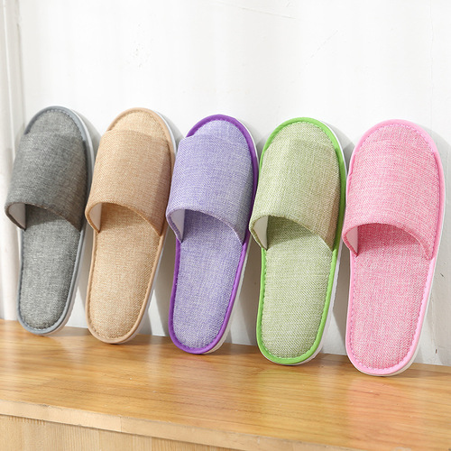 Summer disposable slippers linen open-toe summer linen half-pack hotel hospitality home travel portable