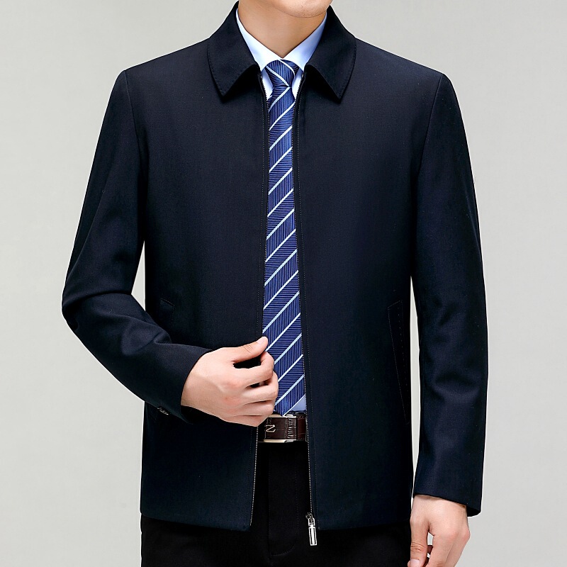 High-End Men's Jacket Spring and Autum Popular Middle-Aged and Elderly High-End Gentleman's Light Luxury Business Non-Iron Executive Jacket for Men
