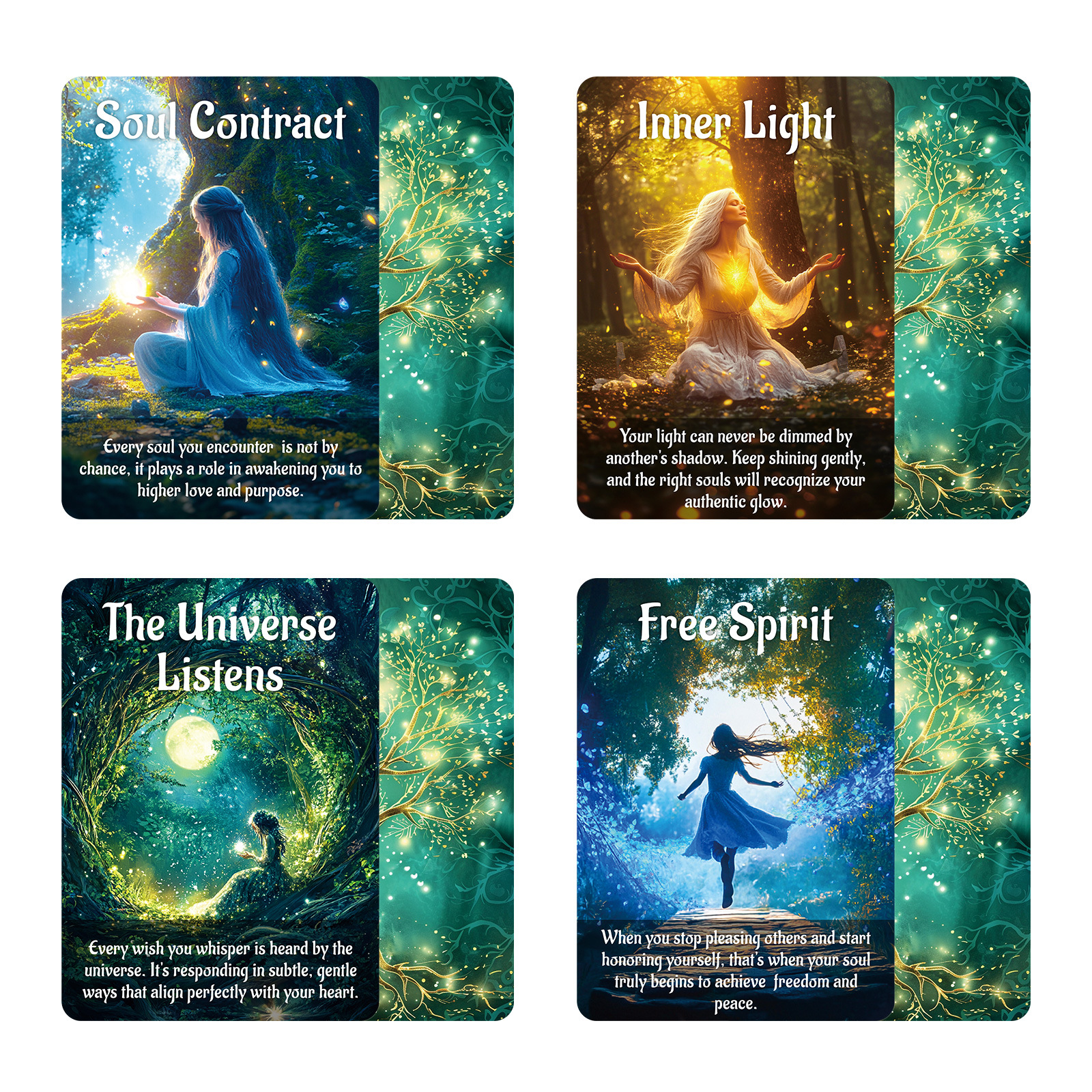 Cross-Border Neues interaktives Brettspiel mit 50 Blättern: Kreatives, geheimnisvolles Zauberwald-Orakel-Tarotkartenspiel_voghion.com