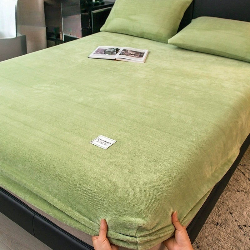 Простыня из молочного бархата, цельная, универсальная, фиксированная, противоскользящая, покрывало, коралловый фланелевый пылезащитный чехол, защита для матраса