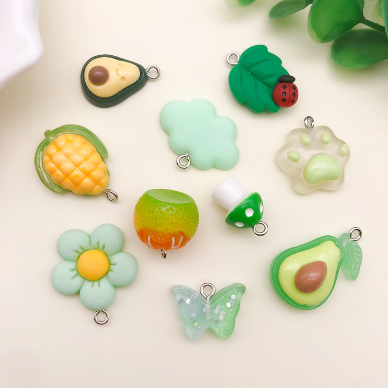 Pendant Jewelry Making Type 1 Piece Resin Fruit Mushroom Butterfly Pendant
