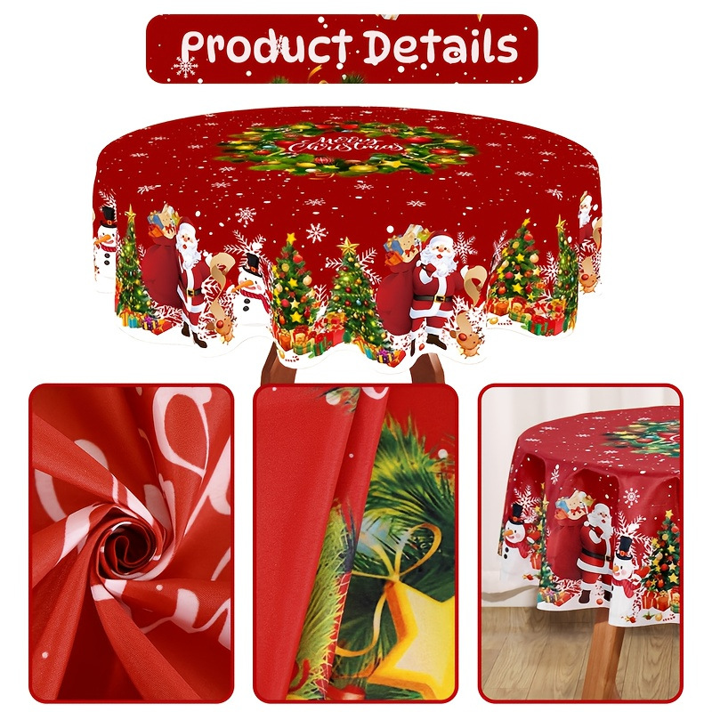Amazon al por mayor transfronterizo explosión de Navidad muñeco de nieve impresión impermeable decoración antiincrustación atmósfera festiva toal de mesa