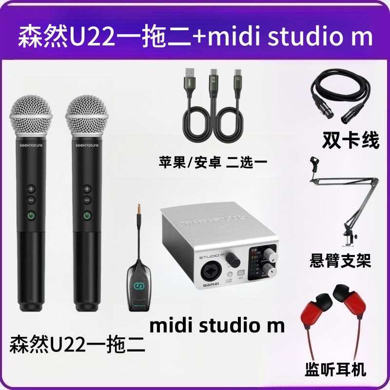 Senran U22 Wireless Microphone Speaker Karaoke Live Broadcast Sound Card Set Internet Celebrity Anchor Outdoor Noise Reduction Dynamic Microphone