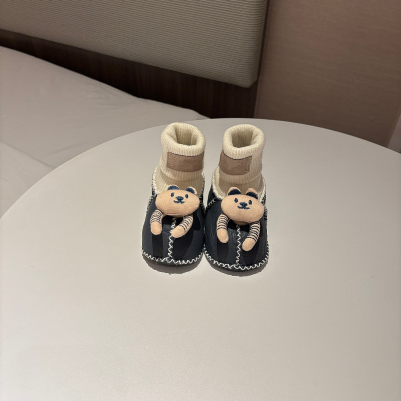 桑坡婴儿棉鞋羊皮毛一体步前鞋袜ins卡通男女宝宝软底毛毛鞋秋冬|undefined