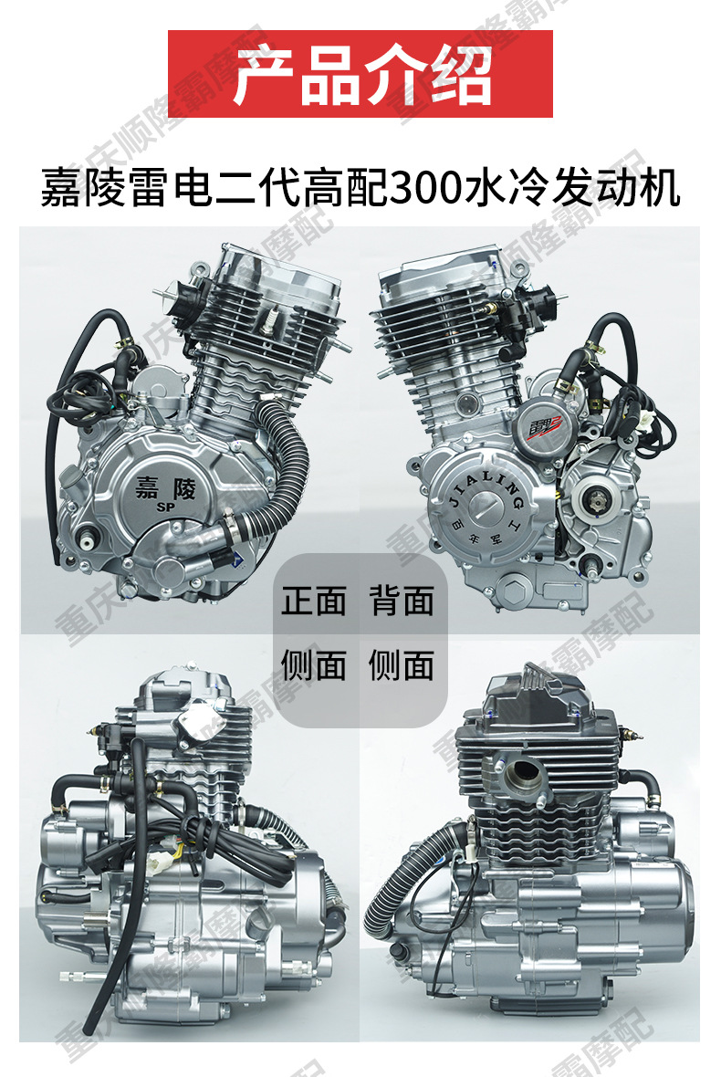 Jialing Brand Three-Wheeled Motorcycle Engine Thunderbolt Second Generation 210 260 300 Water-Cooled Engine Original Genuine Product