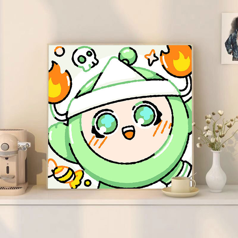 漫画 Q バージョンエッグマンパーティーシリーズ DIY デジタル油絵子供の手作り着色油絵装飾品卸売|undefined