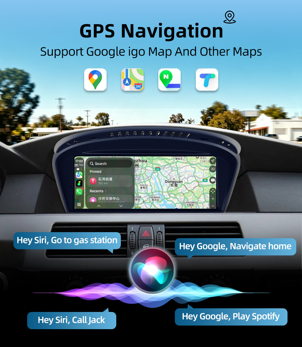 Large Screen Central Control Navigation System Suitable for Bmw 3/5 Series E60 E61 E64 E90 E91 E93 2004-2012