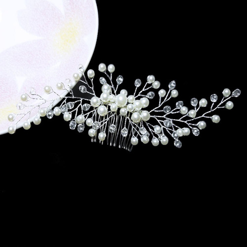 European and American foreign trade orders first-hand manufacturer bridal hair accessories crystal headband pearl handmade headwear pearl handmade hair comb