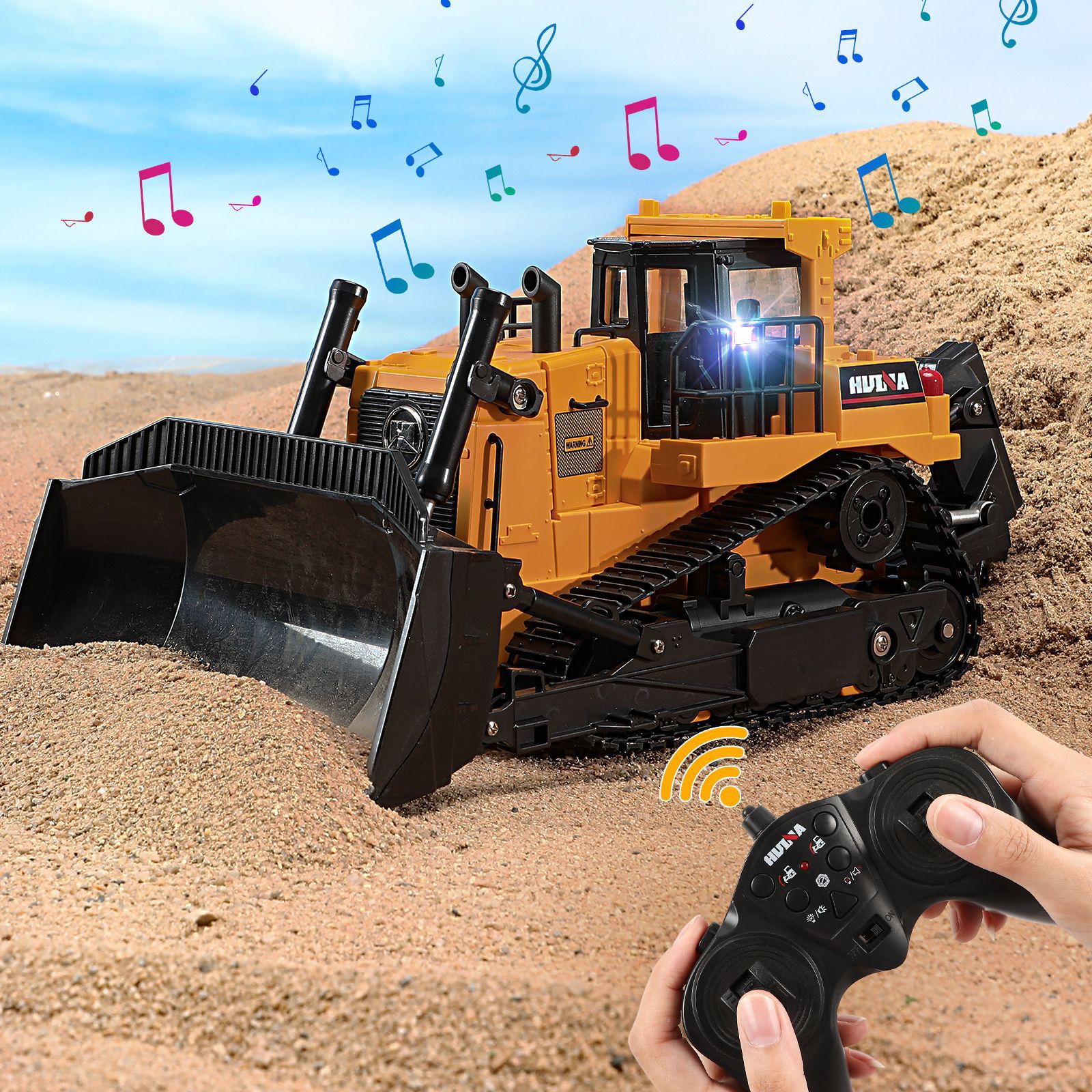 Vehículo de ingeniería de aleación de control remoto Huina excavadora camión de volcado bulldozer camión mezclador de cemento coche de juguetes eléctricos para niños image 40