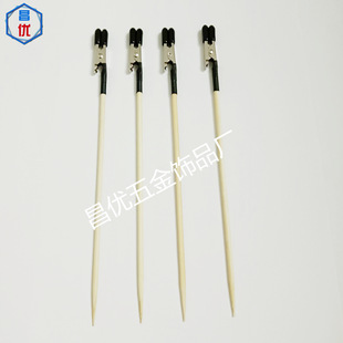 Factory Direct metal crocodile clip model coloring bamboo stick clip DIY coloring clip with sheath bamboo stick crocodile clip