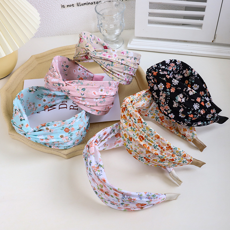 Sweet Simple Style Ditsy Floral Cloth Printing Hair Band display picture 1
