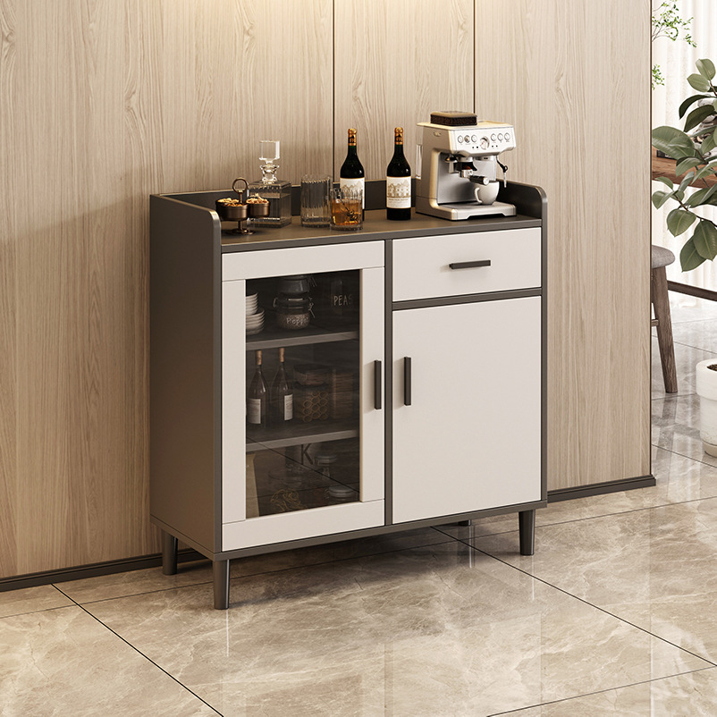 Tea Cabinet, Sideboard, Storage Cabinet, Living Room Wall Storage Cabinet, Compartment Meal Preparation Cabinet, Light Luxury Style Transparent Door Low Cabinet