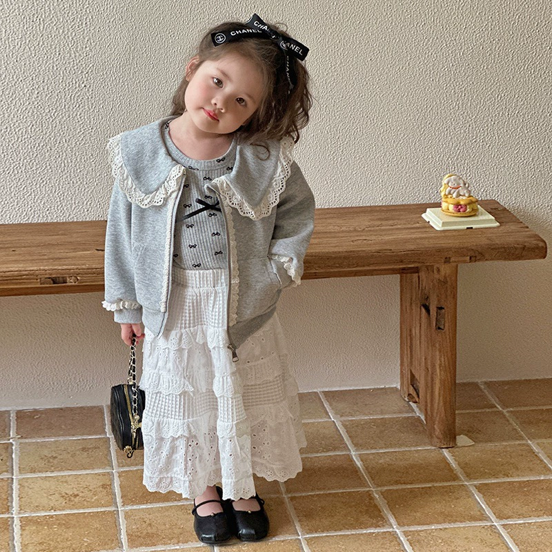 Base body-friendly spring children's autumn long-sleeve with bow girl's, western style, trend of season