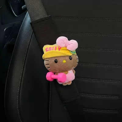 Seat belt shoulder pad | Decorations for Car Seatbelts - yellow-hat-pink-dumbbell-set-pink-bean-eyes-kt-standard