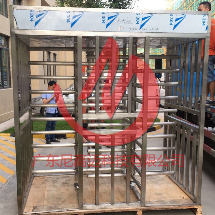 不锈钢全高十字双通道旋转闸 学校门口双通道单向通行旋转闸
