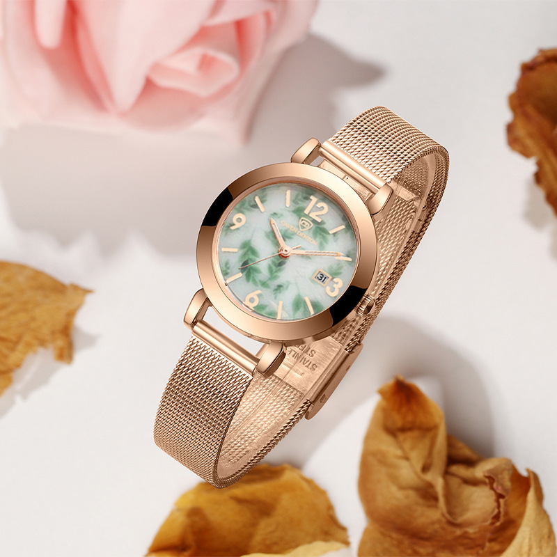 Reloj retro estilo chino azul y blanco de porcelana reloj de correa de malla reloj de moda de mujer reloj de cuarzo de una pieza de entrega