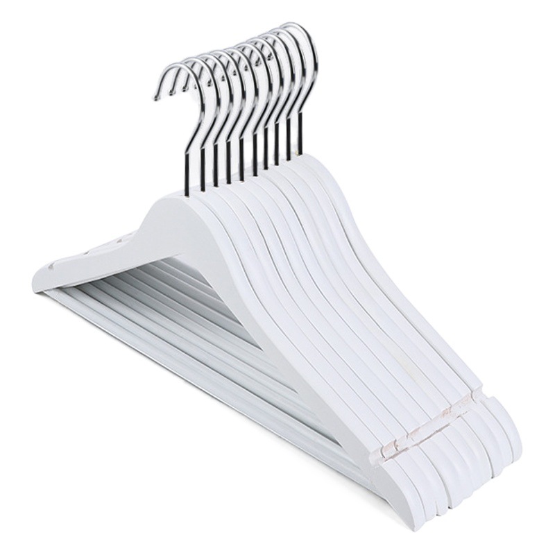 Percha de ropa de madera maciza tienda de ropa Hotel blanco y negro percha de ropa de madera para adultos percha de ropa para el hogar percha de ropa al por mayor