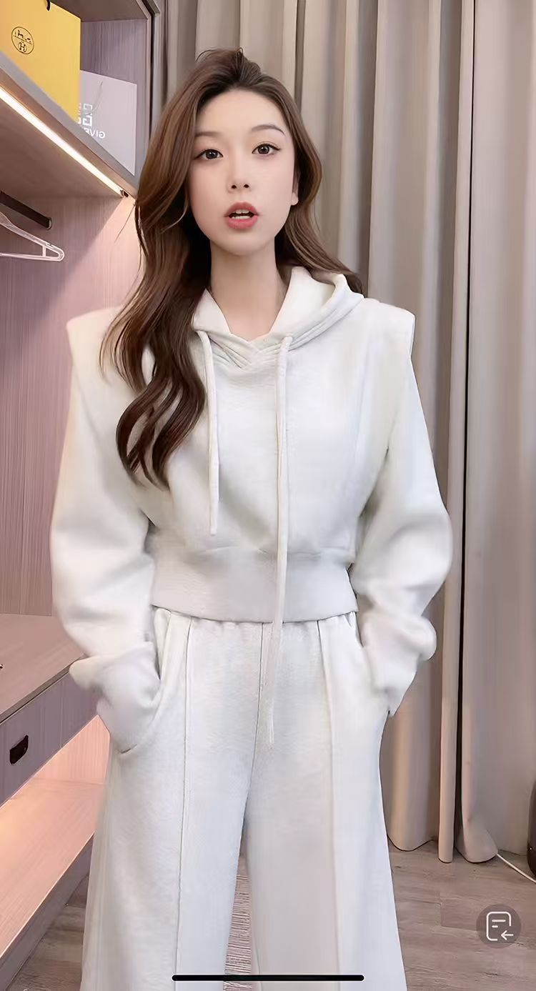 Französischer Strickpullover Und Sporthose Im Set Für Damen_voghion.com
