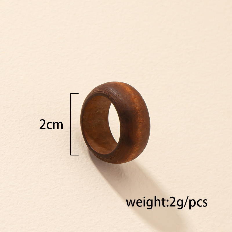 Korean Style Simple Wooden Ring Female Trend New Index Finger Ring display picture 1