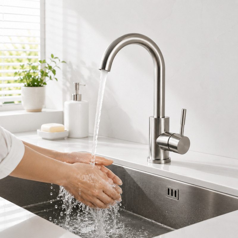 Cross-border exclusive supply of anti-freeze hot and cold water faucets for washbasins, rotating household single-hole sink black faucet Cross-border exclusive supply of anti-freeze hot and cold water faucets for washbasins, rotating household single-hole sink black faucet