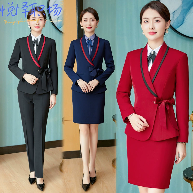 Униформа экипажа высокоскоростного рельса женский профессиональный костюм осенне-зимняя стюардесса модный темперамент отель косметолог стойка регистрации Рабочая одежда