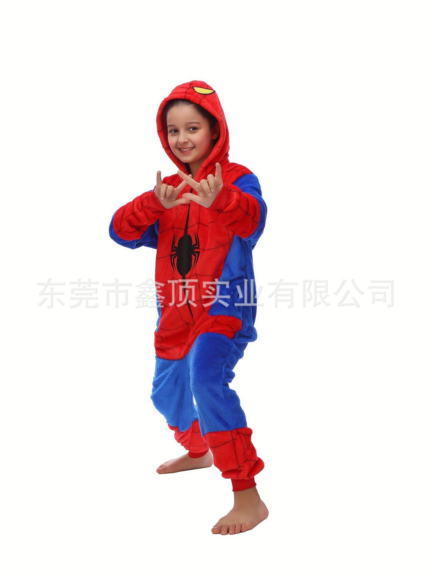 Cross-border children's Spider-Man jumpsuit flannel baby plus size…