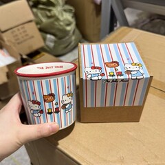 小众猫咪条纹卡通陶瓷杯情侣款马克杯女高颜值大容量早餐牛奶水杯