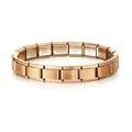 stainless steel bracelet, removable elastic link watch strap, italian european style, assorted charms