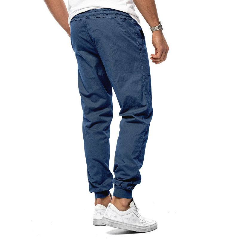 2024 Men's Spring And Summer New Style Classic Drawstring Pants Solid Color Woven Casual Sports Work Trousers Plus Size Men's Clothing_voghion.com