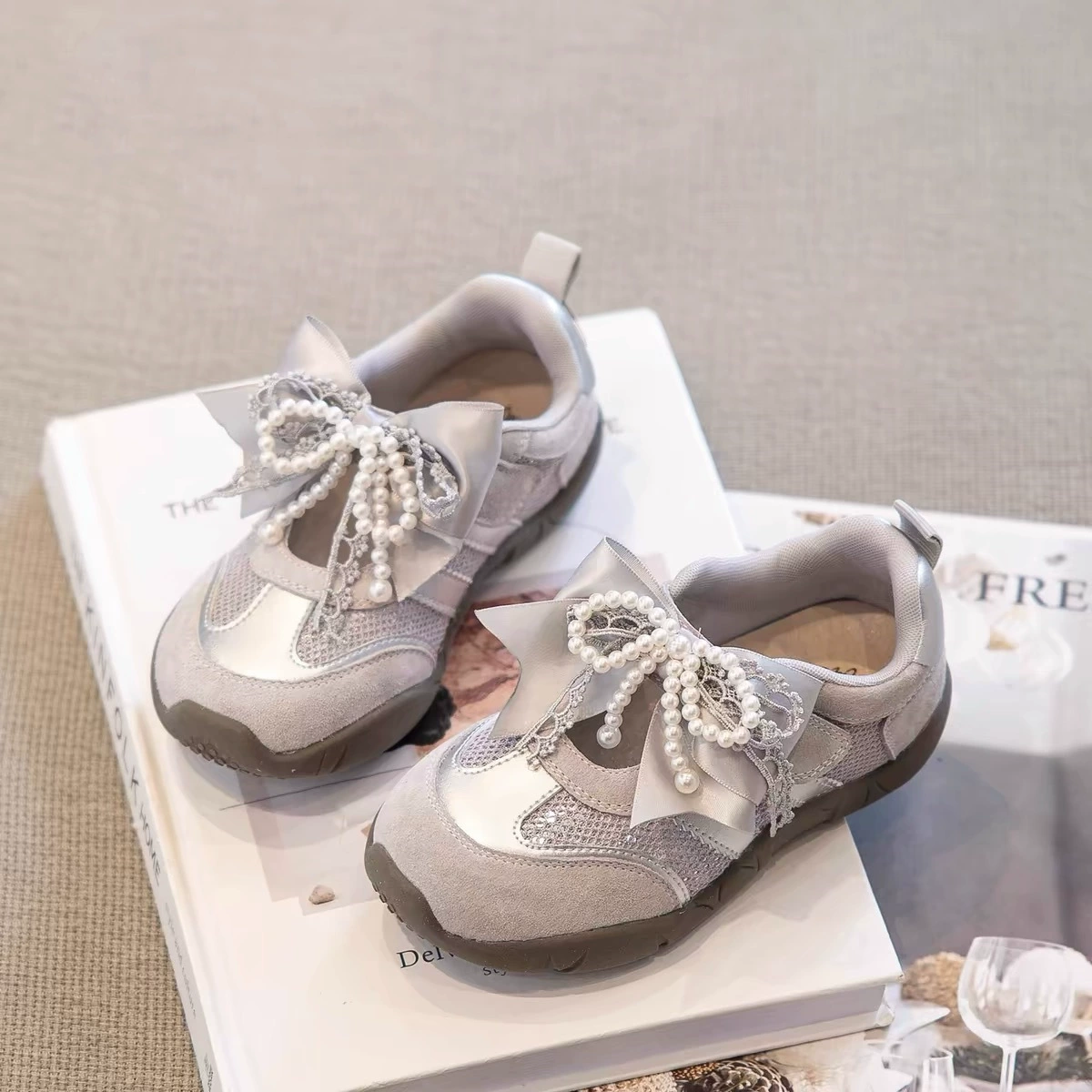 Летняя детская обувь, спортивная обувь для девочек, кеды с бантом