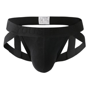 Low waist underwear cotton men's thong sexy men's double Ding summer breathable underwear low waist shorts foreign trade