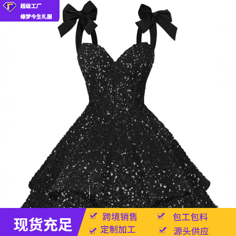 Sequin Strapless Sexy Mini Dress 2026 Spring New Cross-Border Aliexpress Short Spaghetti Strap Prom Cocktail Dress Sequin Strapless Sexy Mini Dress 2026 Spring New Cross-Border Aliexpress Short Spaghetti Strap Prom Cocktail Dress