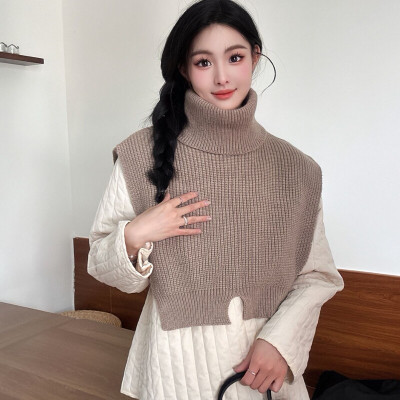 High-Neck Scarf for Women in Autumn and Winter, Stylish Knitted Shawl with Neck Protection, Fake Collar Vest, Sweater Pullover Neck Cover High-Neck Scarf for Women in Autumn and Winter, Stylish Knitted Shawl with Neck Protection, Fake Collar Vest, Sweater Pullover Neck Cover