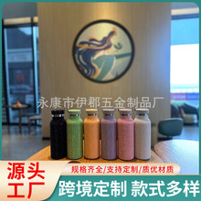 美式大口304不锈钢双层户外钢盖贴钻真空保温杯户外运动瓶镶钻