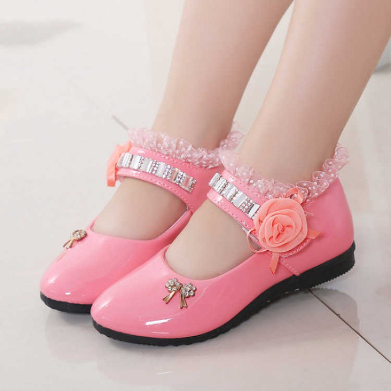 Children's single shoes girls leather sh...