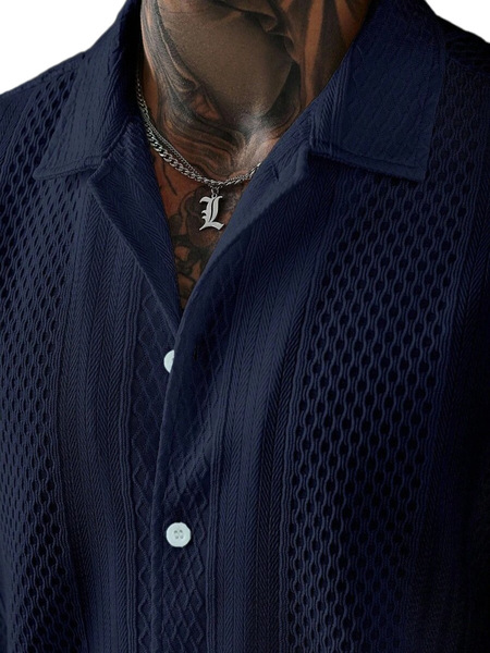 solid color knitted breathable summer shirt