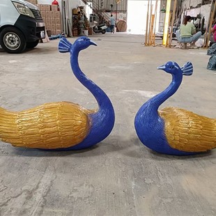 Outdoor Animal Lawn Lamp, Simulated Small Animal Mandarin Duck Lawn Lamp, Cartoon Animal Duck, Young Plum and Birch Lighting