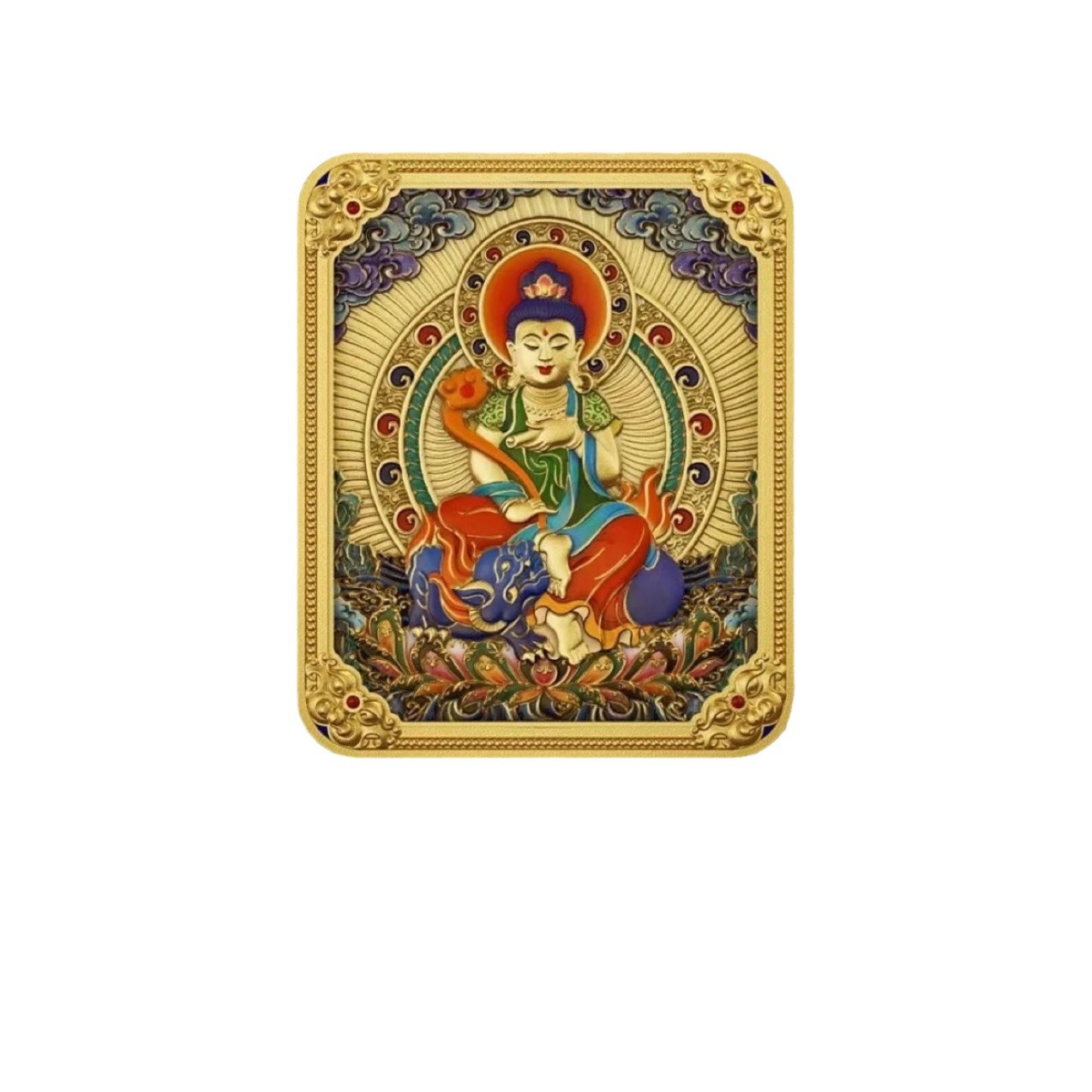 WUTAI MOUNTAIN FIVE MASTER 양면 ZODIAC THANGKA EIGHT GUARDS 순수 구리 골드 GAGU 박스 펜던트 레트로 폭발