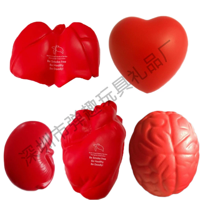 Мягкий медленный отскок сердце легкие мозг почки PU моделирование человеческий орган захват мяч декомпрессионная игрушка