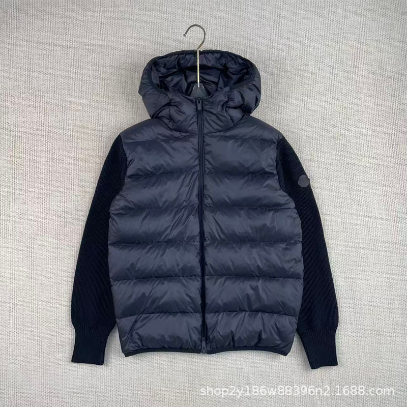2025 New Autumn and Winter Trendy Black Label Splicing Wool Zipper Hooded down Jacket 2025 New Autumn and Winter Trendy Black Label Splicing Wool Zipper Hooded down Jacket