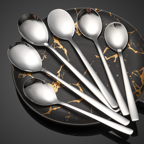 Manufacturer's creative 316 stainless steel spoon Korean soup spoon tableware long handle household thickened mixing spoon table spoon wholesale