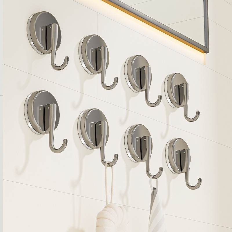 Suction Cup Hook, No Drilling Required, Strong Load-Bearing Vacuum, Suitable for Dormitory, Kitchen, Bathroom, Behind Door, Towel, Traceless Adhesive