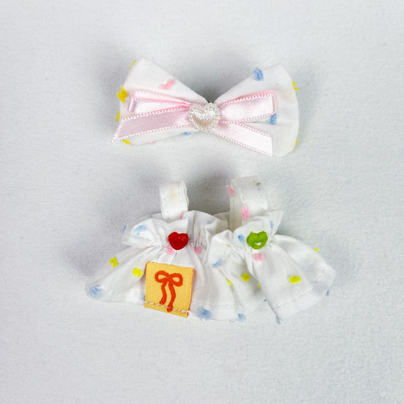 现货拉布布4.0衣服 蝴蝶结碎花连衣裙 棉花娃娃挂件labubu娃衣|undefined