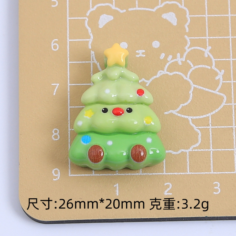 可爱圣诞节雪人卡通手工diy饰品配件发夹材料包奶油胶树脂小配件|undefined