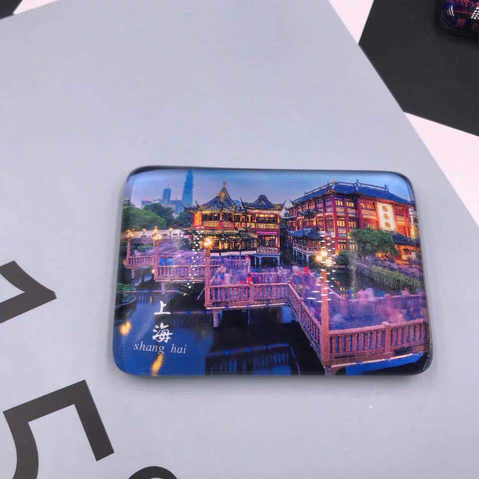 Shanghai cristal refrigerador pegatinas 3D oriental perla magnética Bund viaje artesanía conmemorativa río Qingming mapa