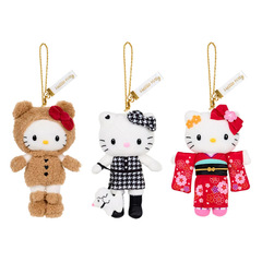 日本のかわいい長い足の猫とクマの着物プードルぬいぐるみペンダント人形バッグペンダントギフト