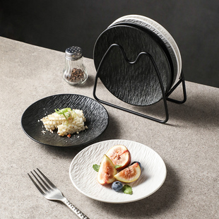 Creative Ceramic Small Plate for Home Use 6inch Plate High-looking Spit Bone Plate Dessert Plate Snack Plate Restaurant Liangshengguang