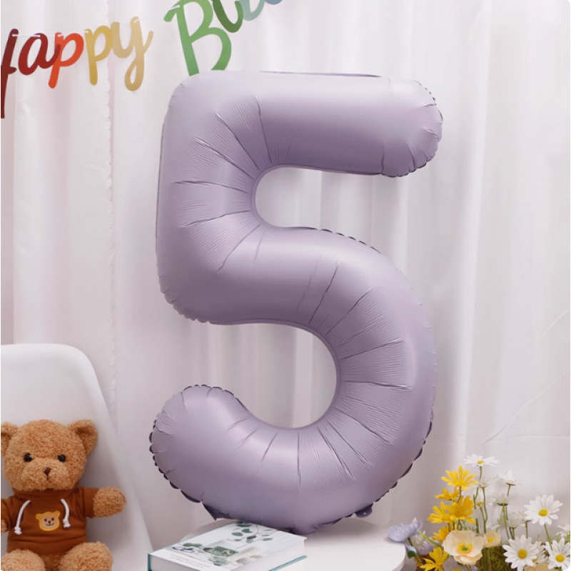 40inch アルミフィルムデジタルバルーン ベビーブルーピンク 女の子の誕生日シーンの装飾 ベビー123歳の誕生日の装飾|undefined