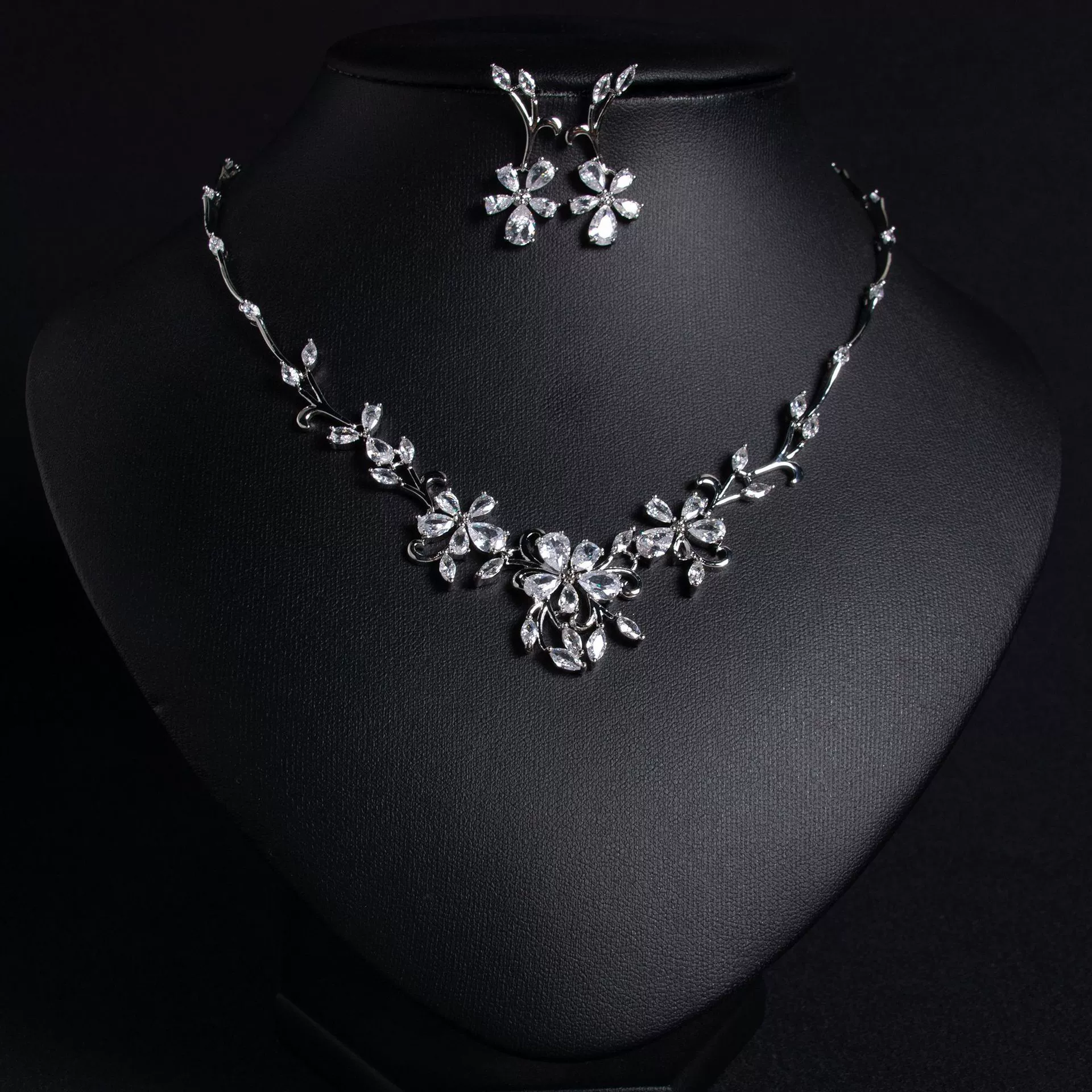 Zirconium for bride, pendant, chain, universal refreshing set, accessory, European style, simple and elegant design, wholesale
